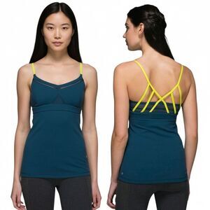 Lululemon Women’s Strappy Built-In Bra Active Tank Top Teal Size 4